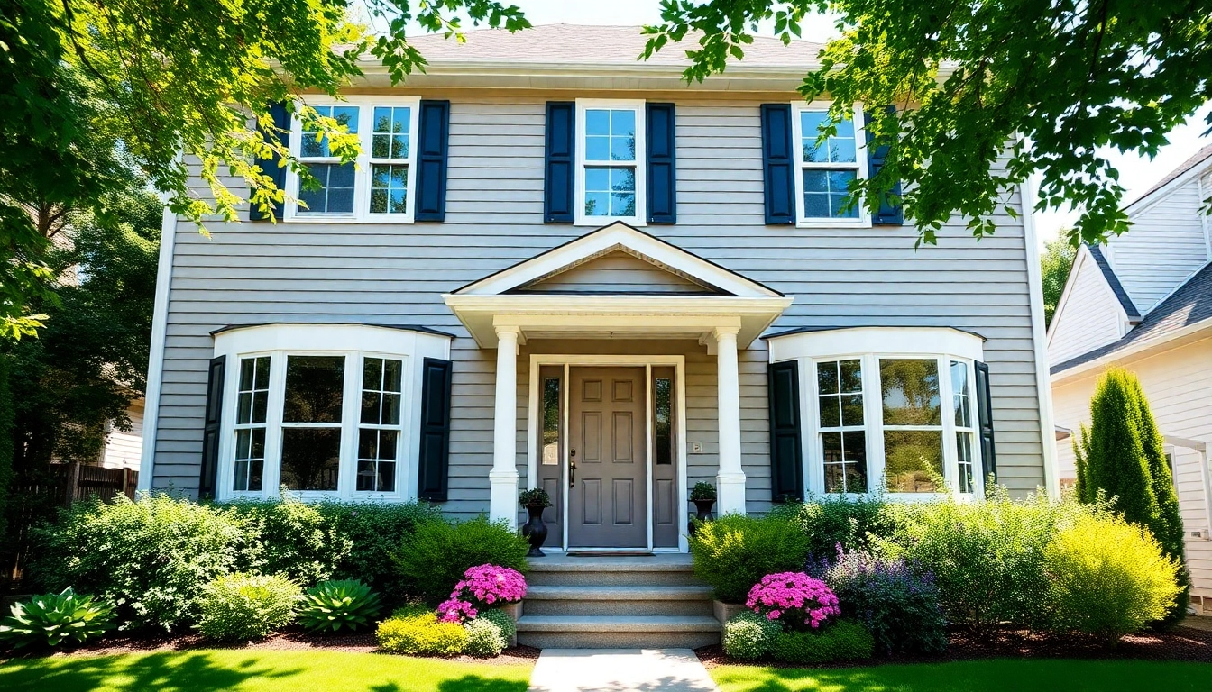 Stunning exterior renovations featuring modern siding and vibrant landscaping enhancing curb appeal.