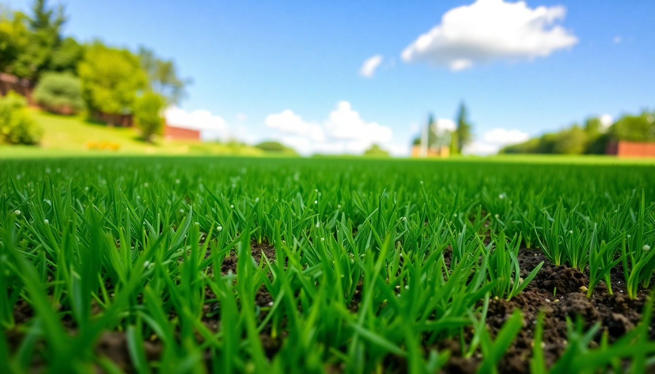 Enhancing the lawn through overseeding with fresh grass seed for a lush appearance.