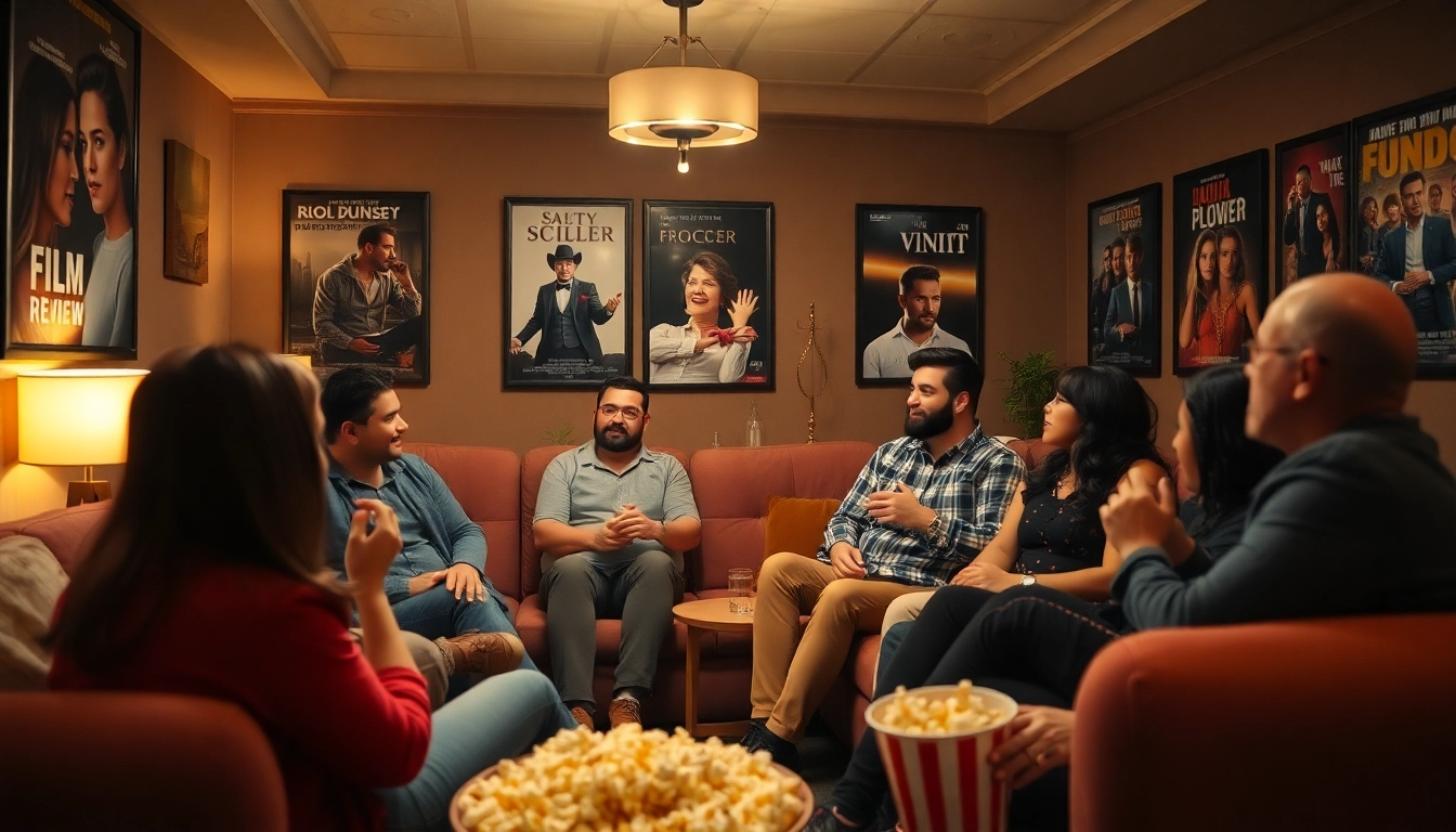 Engage with top movie reviews in a cozy setting featuring movie discussions and popcorn.