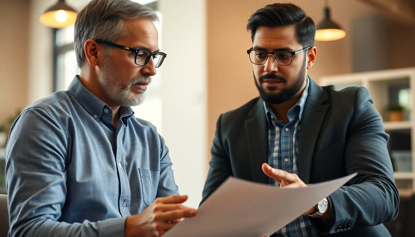 Illustration of the mortgage process for lenders, showing a financial advisor explaining steps to a client.