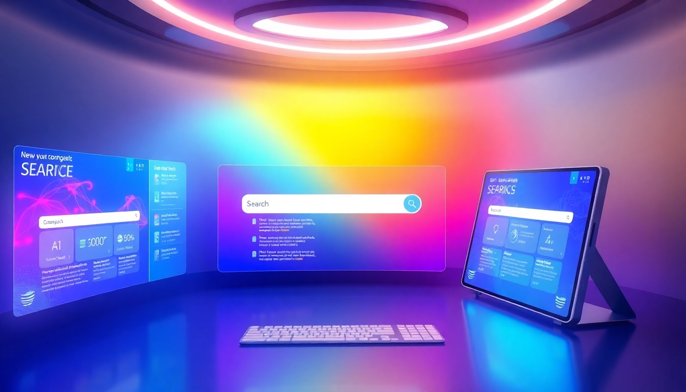 Innovative AI search engine interface showcasing real-time results and an engaging user experience.