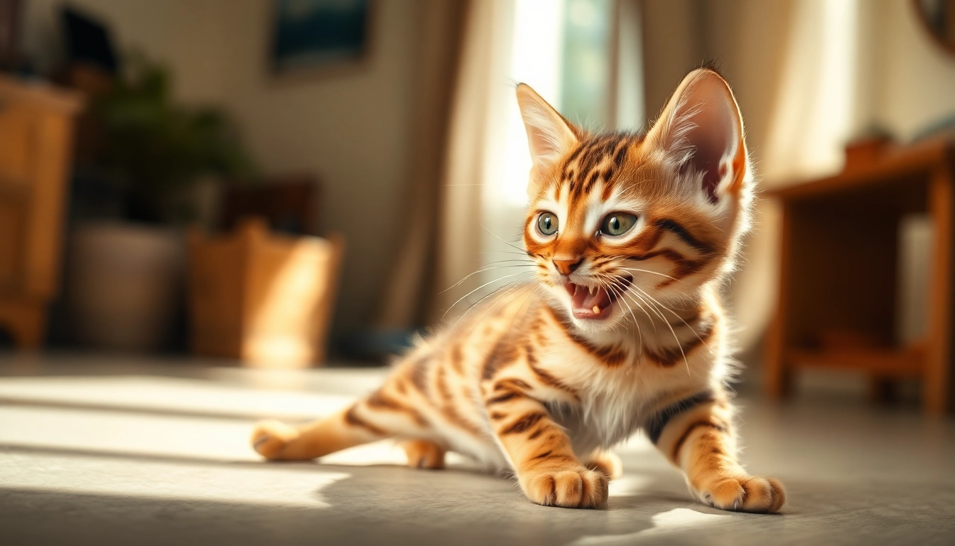 Playful Bengal kitten demonstrating traits of a Registered Bengal Breeder's quality lineage