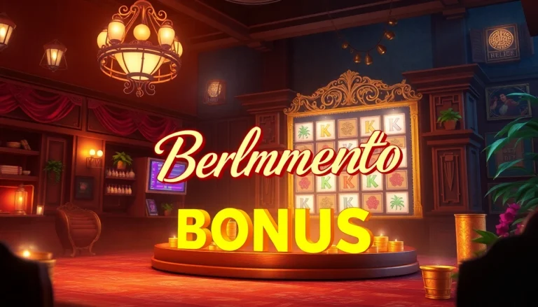Claim your welcome bonus with exciting graphics showcasing vibrant casino elements.