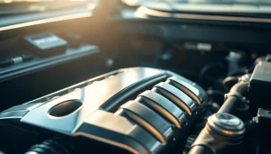 Highlighting the benefits of 5w20 oil synthetic in a pristine car engine setting with impressive details.