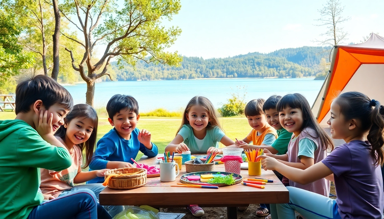 Children enjoying various activities at holiday camps, showcasing teamwork and fun in a vibrant outdoor setting.