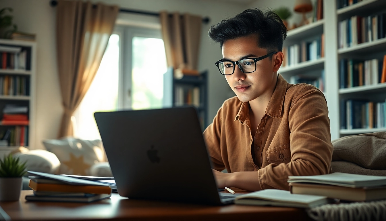 Buy distance learning masters degree while studying online in a cozy home environment.