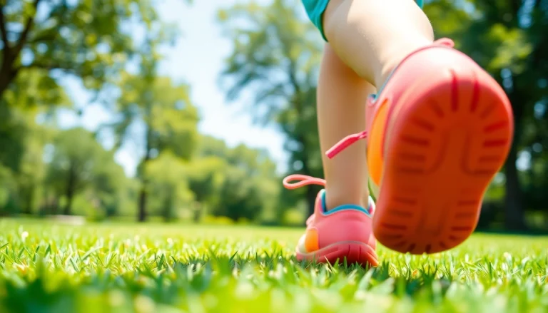 Kinderschuhe flexibel für Kinder, die draußen spielen und Spaß haben.