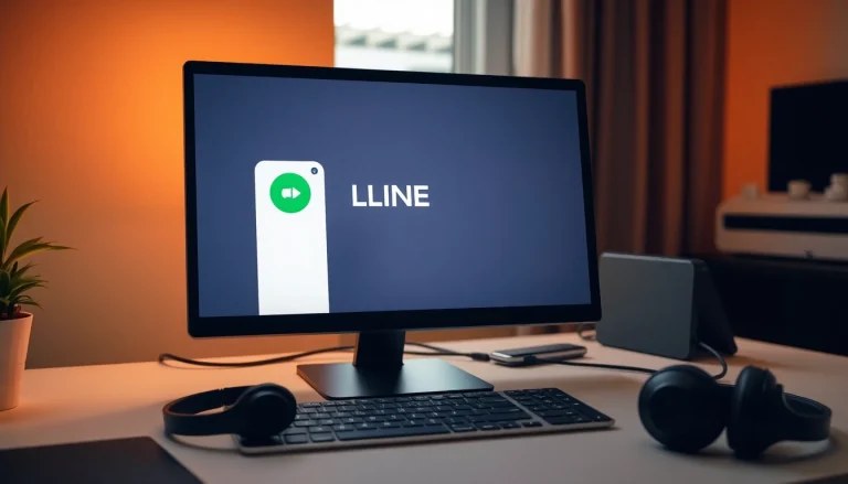 Download the 電腦版line下載 app, showcasing a sleek interface on a desktop screen.