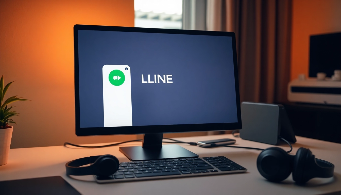 Download the 電腦版line下載 app, showcasing a sleek interface on a desktop screen.