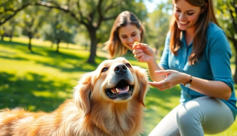 Engaging dog training session showcasing Dog Training Irvine techniques with a golden retriever.