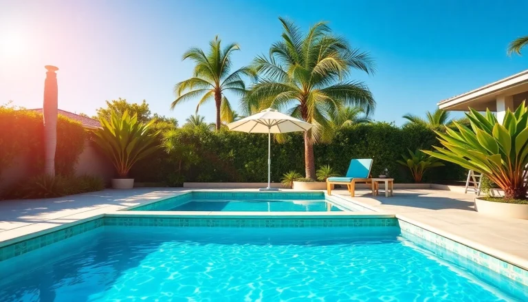 Enhance your swimming pool service Pinellas County with professional maintenance showcased in a sunny backyard.