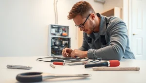 Electrician demonstrates expertise as an Electrical Contractor Clearwater, ensuring safety and professionalism.