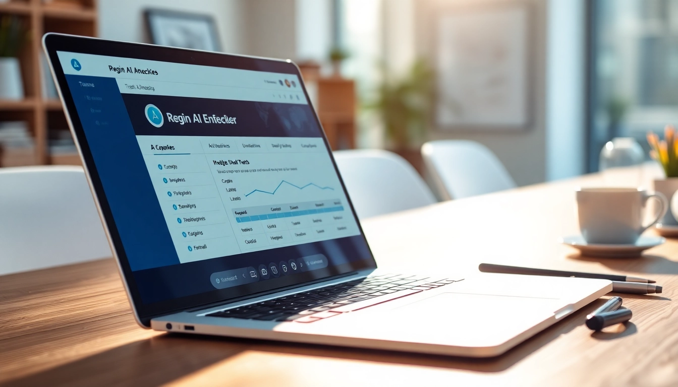 Analyze texts effectively with our AI checker in a modern office setting.