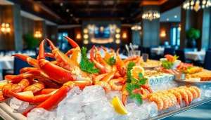 Indulge in a variety of Seafood Buffets near me featuring fresh crab, shrimp, and sushi.