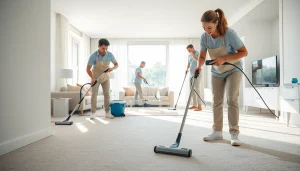 Professionals providing Bond cleaning Logan services in a modern apartment setting.