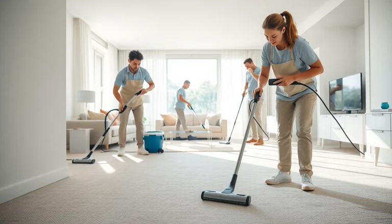 Professionals providing Bond cleaning Logan services in a modern apartment setting.