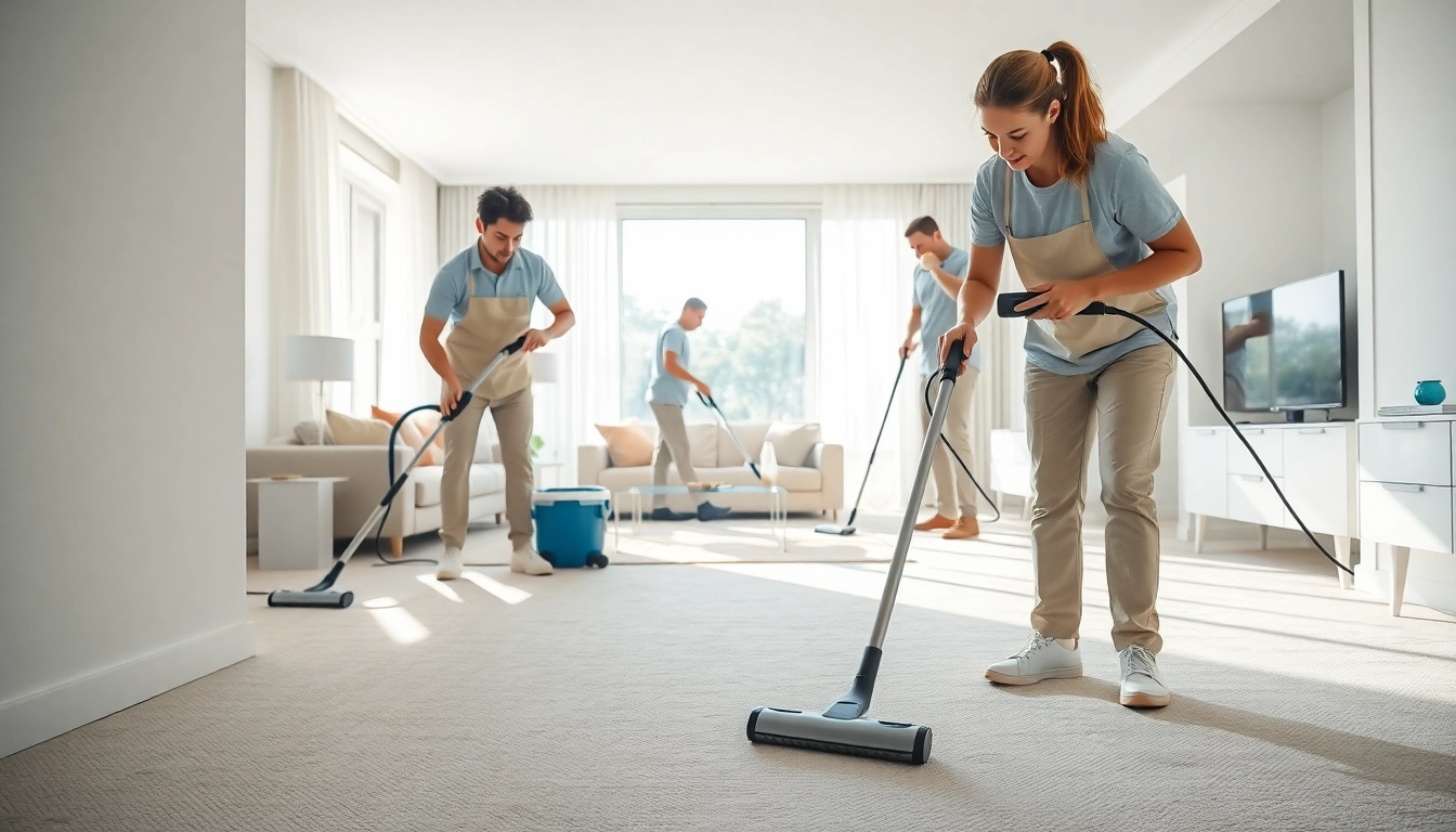 Professionals providing Bond cleaning Logan services in a modern apartment setting.