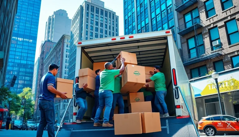 Bronx movers efficiently loading boxes, symbolizing reliable and professional moving services.