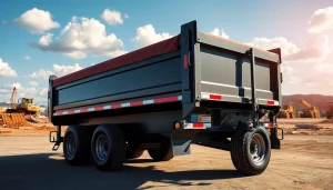 Explore dump trailer for sale near me, showcasing its features and rugged design.