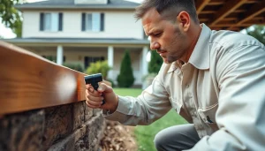 Inspecting for termite inspections reveals potential damage and access points in a residential setting.