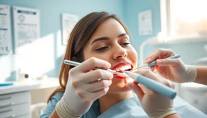 Dental cleanings performed by a dentist promoting oral health and hygiene in a modern clinic.