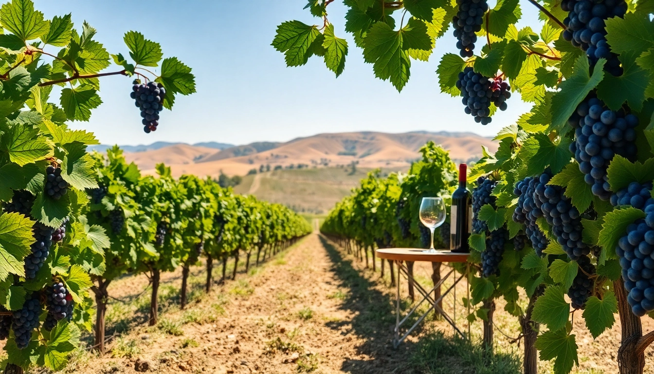 Enjoying the scenic beauty of Clarksburg vineyards with lush grapes and wine.