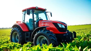 Kuboata Traktor zeigt seine Leistungsfähigkeit auf einem landwirtschaftlichen Feld