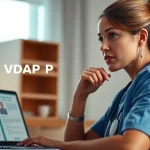 Nurse considering the implications of the VDAP Program in a calm office setting.