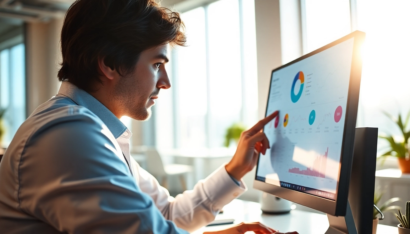 Analyze ai for competitor analysis with sophisticated data tools in a modern office setting.