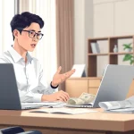 카드깡에 대한 복잡성을 논의하는 프로페셔널한 모습