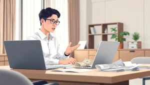 카드깡에 대한 복잡성을 논의하는 프로페셔널한 모습