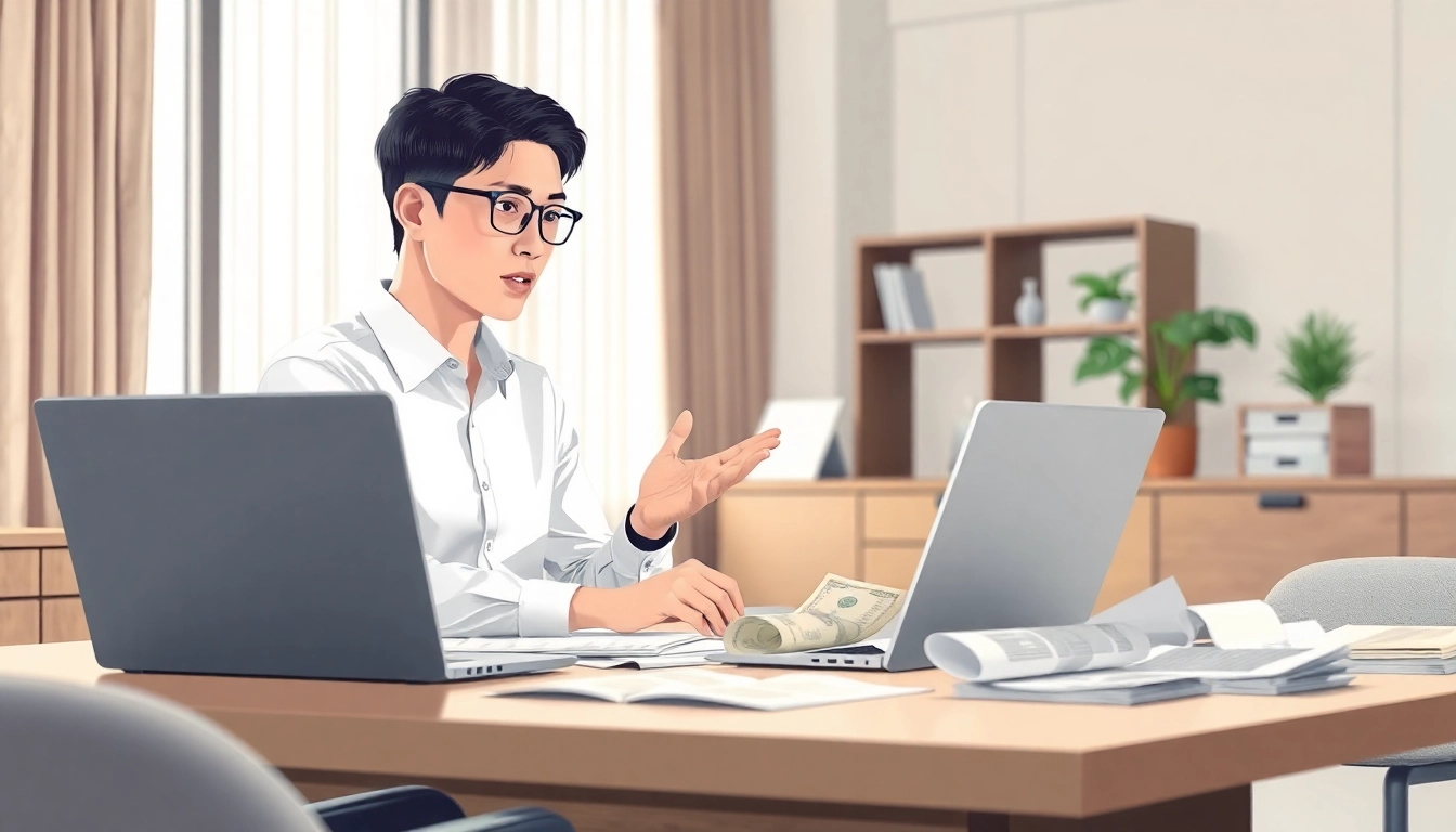 카드깡에 대한 복잡성을 논의하는 프로페셔널한 모습