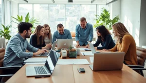 Enhance your knowledge of edmonton web design with a professional team collaborating in a creative workspace.