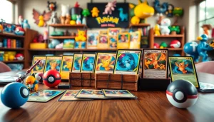 Explore Pokemon cards India featuring vibrant collectibles displayed artfully.
