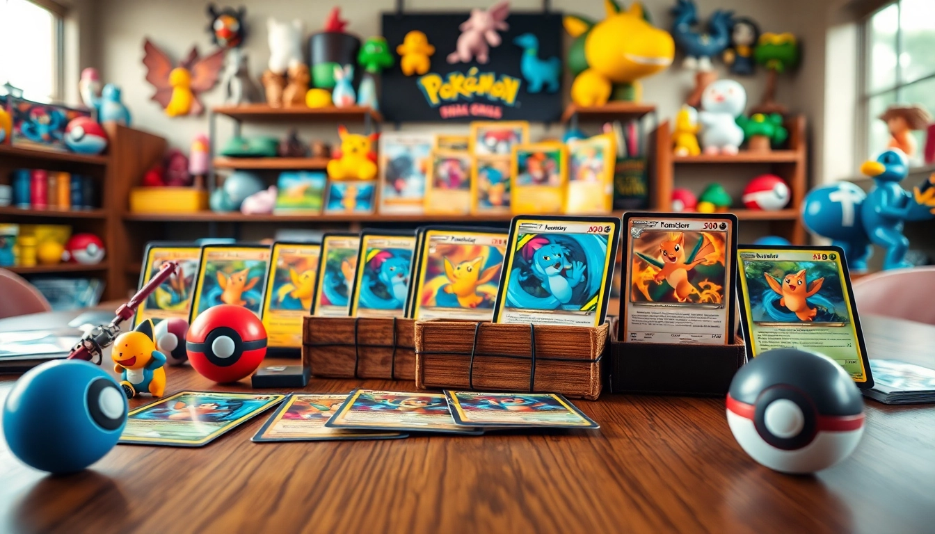Explore Pokemon cards India featuring vibrant collectibles displayed artfully.