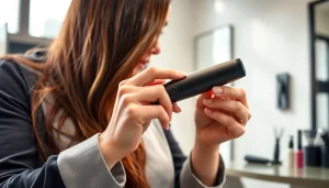 Fracsco AirBend™ S1 Pro hair styler showcased in a vibrant salon environment.