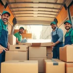 Professional movers loading items for clients, showcasing removal companies in east london.