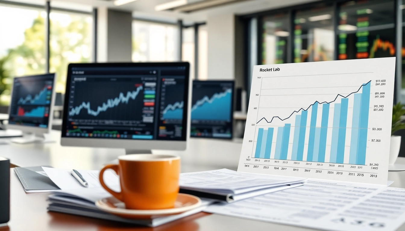A detailed financial report illustrating revenue rocket lab's growth trends with graphs and projections.