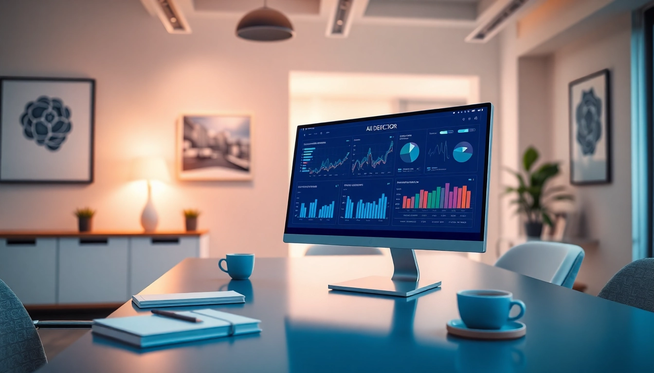 Analyze text with an efficient ai detector on a modern computer screen in a professional setting.