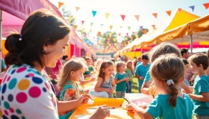 Experience the excitement of a wildfire event perth with families engaged in festive activities.