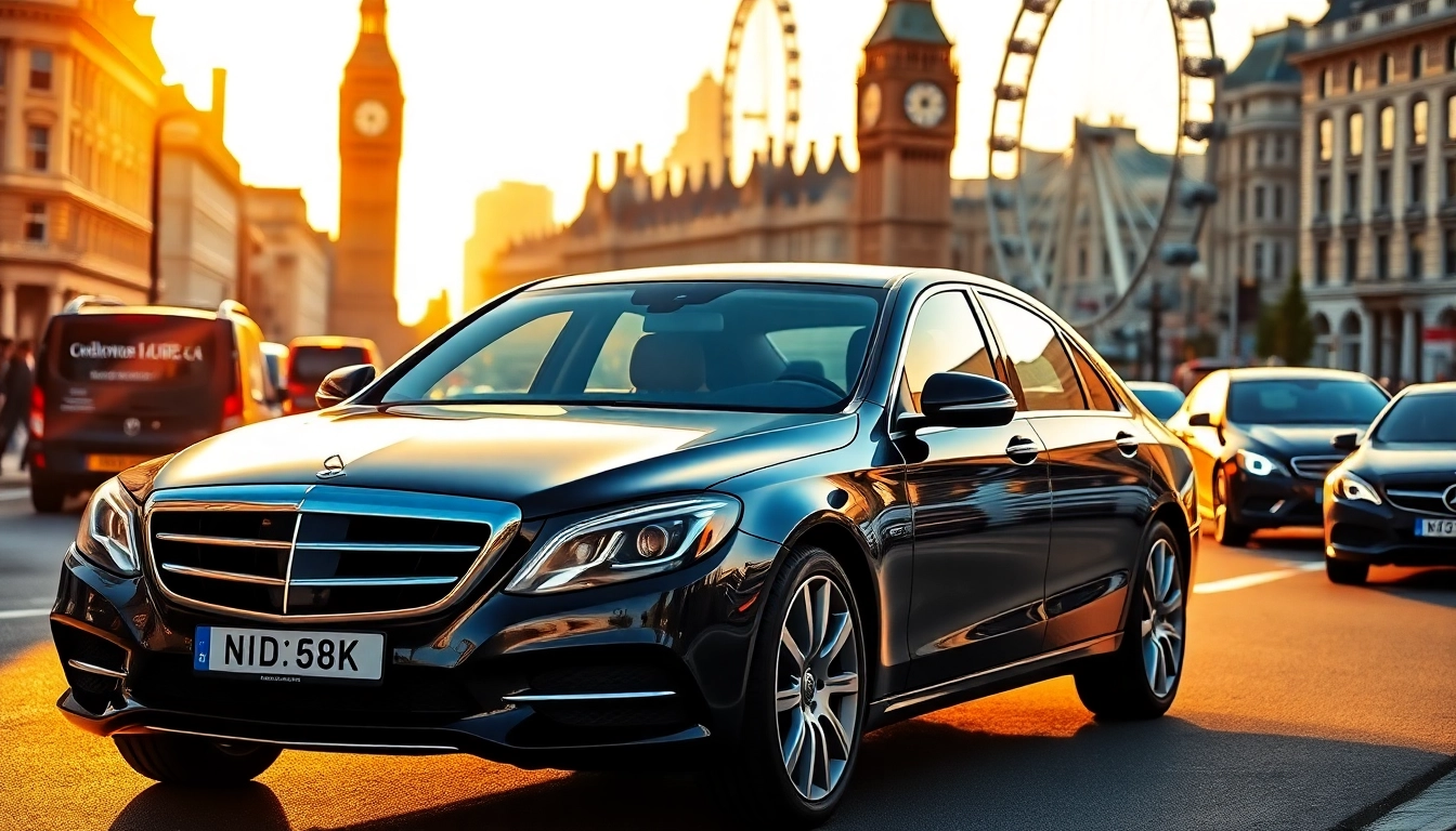 Experience the luxury of london chauffeur service with a professional driver in a stylish black car.