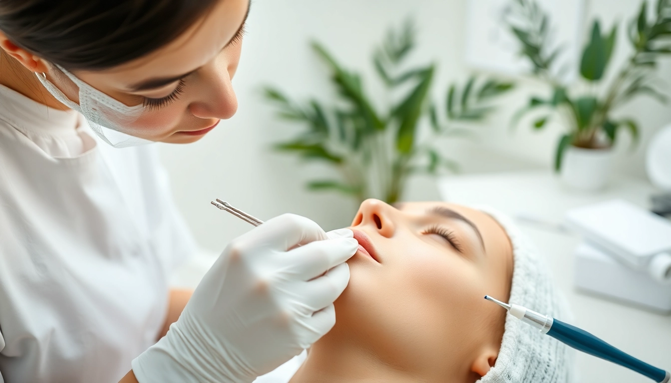 Observe lifting threads pdo procedure as a skilled aesthetician works in a calming clinic.