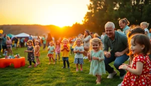 Families enjoying the wildfire event perth with activities and joyful interactions outdoors.