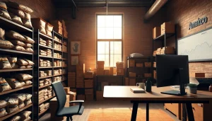 Showcase of amazon wholesale products in a professional workspace.
