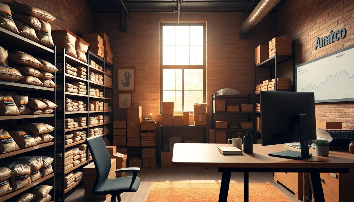 Showcase of amazon wholesale products in a professional workspace.